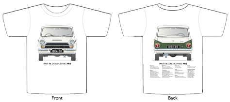 Lotus Cortina MkI 1964-66 T-shirt Front & Back